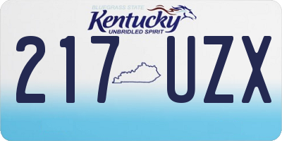 KY license plate 217UZX