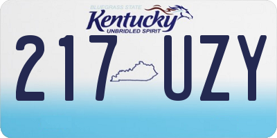 KY license plate 217UZY