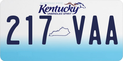 KY license plate 217VAA