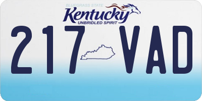 KY license plate 217VAD