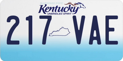 KY license plate 217VAE