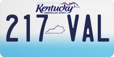 KY license plate 217VAL