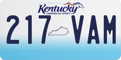 KY license plate 217VAM