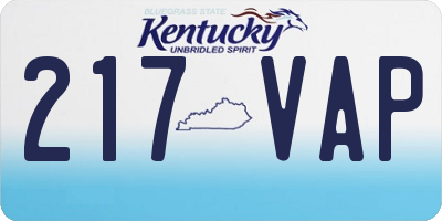KY license plate 217VAP