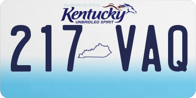 KY license plate 217VAQ