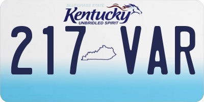 KY license plate 217VAR