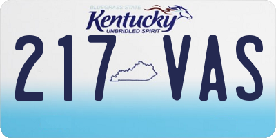 KY license plate 217VAS