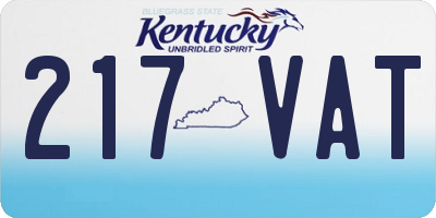 KY license plate 217VAT