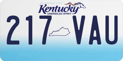 KY license plate 217VAU