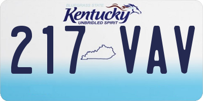 KY license plate 217VAV