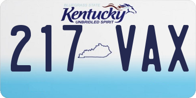 KY license plate 217VAX