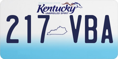 KY license plate 217VBA