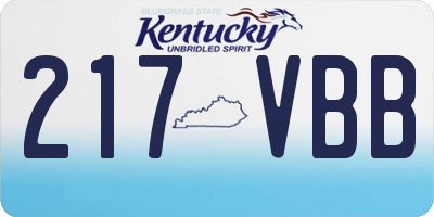 KY license plate 217VBB