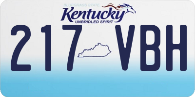 KY license plate 217VBH