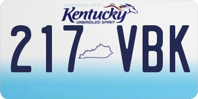 KY license plate 217VBK