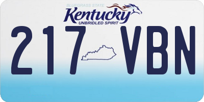 KY license plate 217VBN