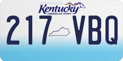 KY license plate 217VBQ