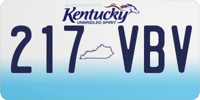 KY license plate 217VBV
