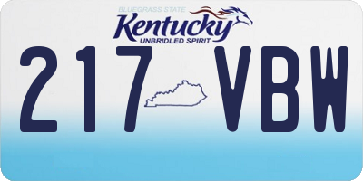 KY license plate 217VBW