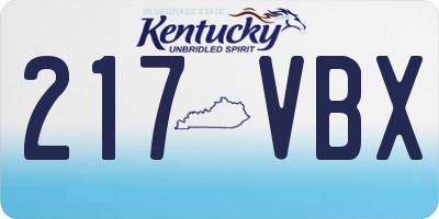 KY license plate 217VBX