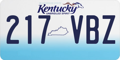 KY license plate 217VBZ