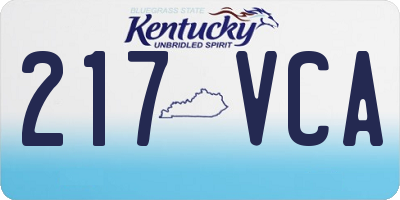 KY license plate 217VCA