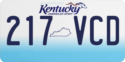 KY license plate 217VCD