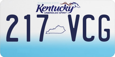 KY license plate 217VCG