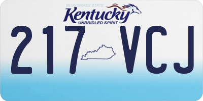 KY license plate 217VCJ