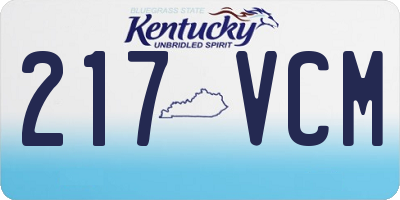 KY license plate 217VCM