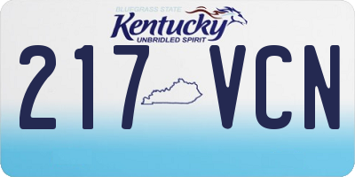 KY license plate 217VCN