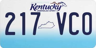 KY license plate 217VCO