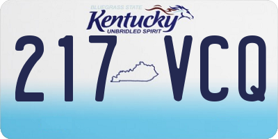 KY license plate 217VCQ