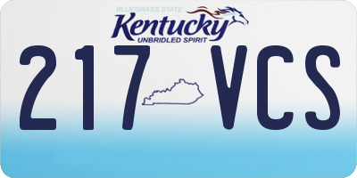 KY license plate 217VCS