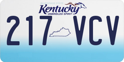 KY license plate 217VCV