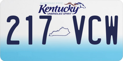 KY license plate 217VCW