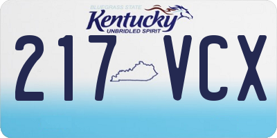 KY license plate 217VCX