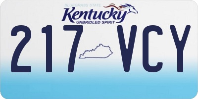 KY license plate 217VCY