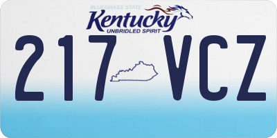 KY license plate 217VCZ
