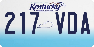 KY license plate 217VDA