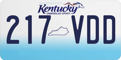 KY license plate 217VDD