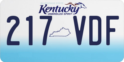 KY license plate 217VDF