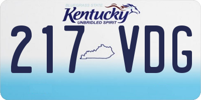 KY license plate 217VDG