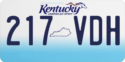 KY license plate 217VDH