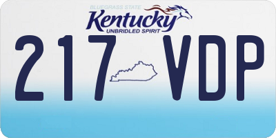 KY license plate 217VDP