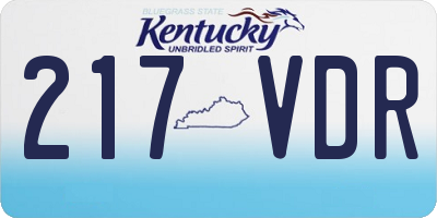 KY license plate 217VDR