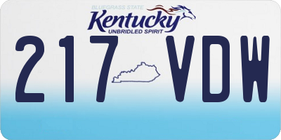 KY license plate 217VDW