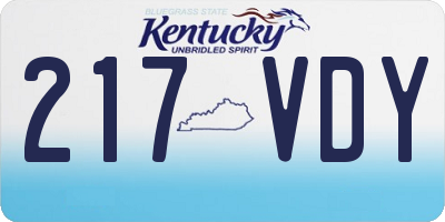 KY license plate 217VDY