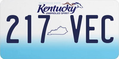KY license plate 217VEC