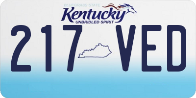 KY license plate 217VED